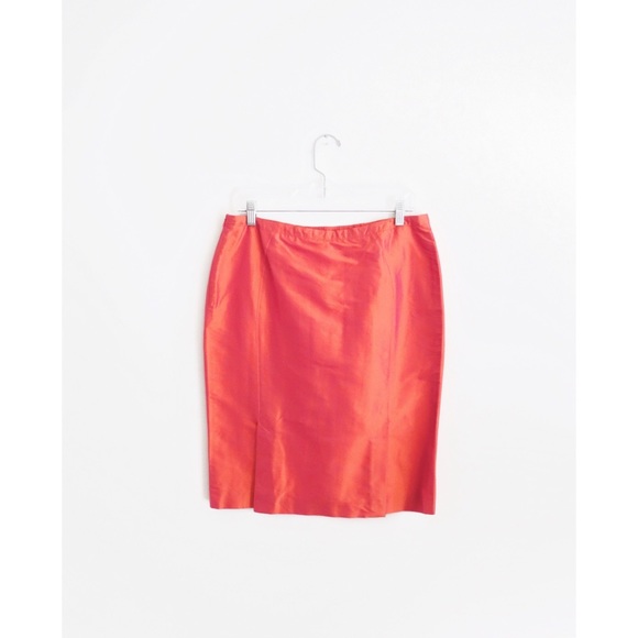 Armani Collezioni Coral Fuchsia Silk Skirt 8 NWT - Picture 2 of 7